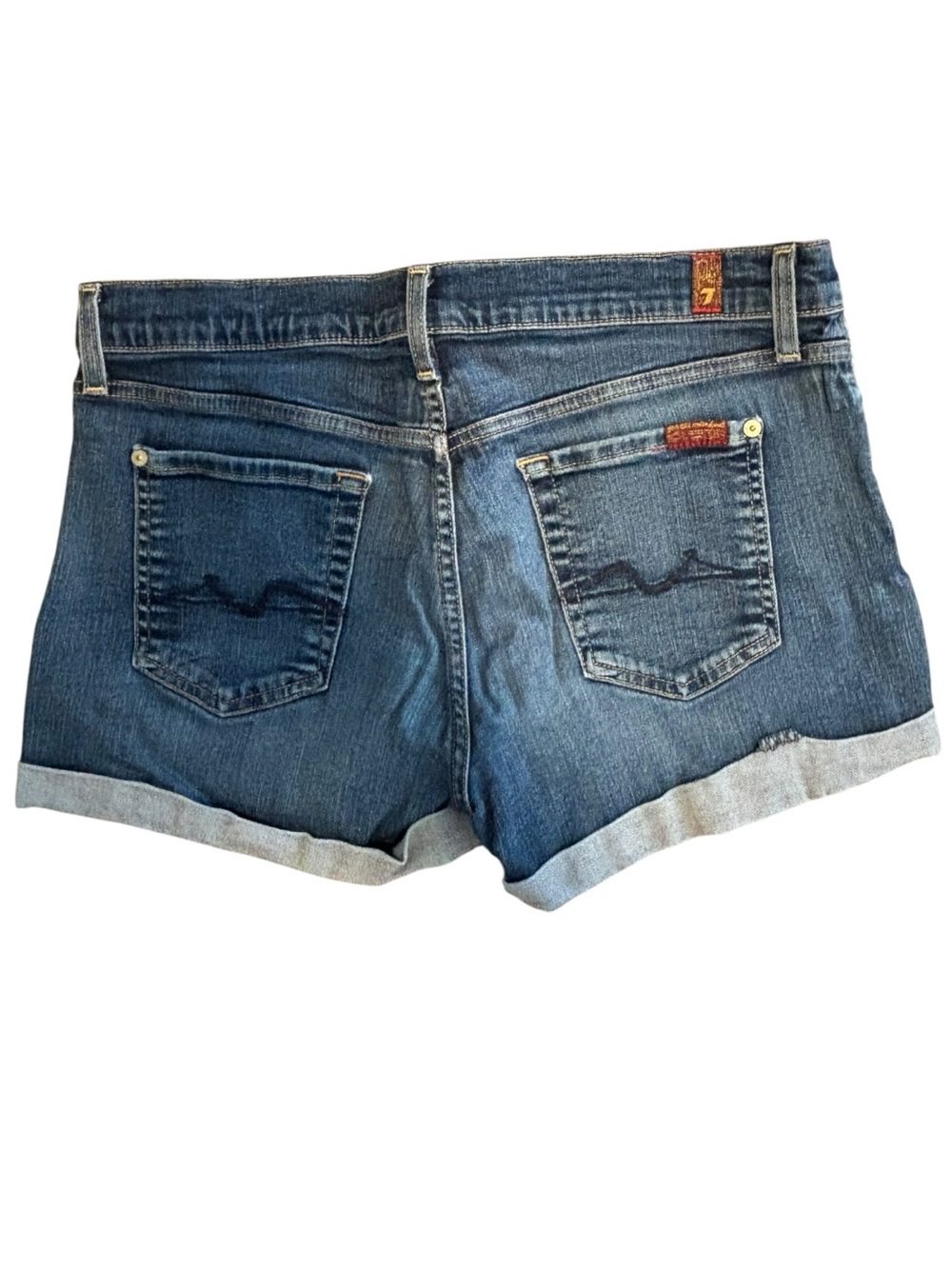 7 For All Mankind Cuffed Denim Shorts - Picture 3 of 4